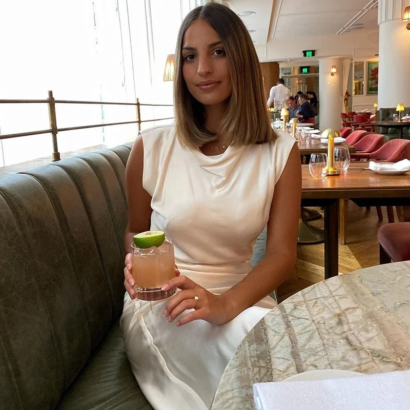 

Urban Casual Fashion Street Style Straight Long Skirt Suit 2021 Solid Color Sleeveless Vest Top Elegant Women's Summer New Skirt