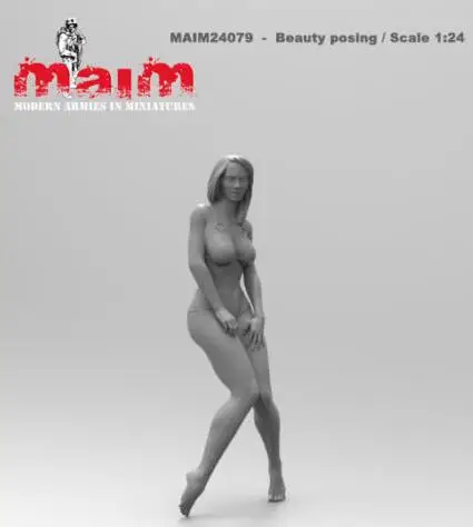 1/24 Смола Модель Строительный комплект фигурка машина и девушка (без машины) |