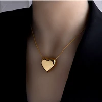 cowbread big love necklace for women peach heart pendant clavicle chain stainless steel necklace womens jewelry