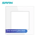 Пустая панель SRAN F6 без установки железной пластины 82 мм * 82 мм, белая прозрачная стеклянная панель, переключатель, розетка, аксессуары для панели