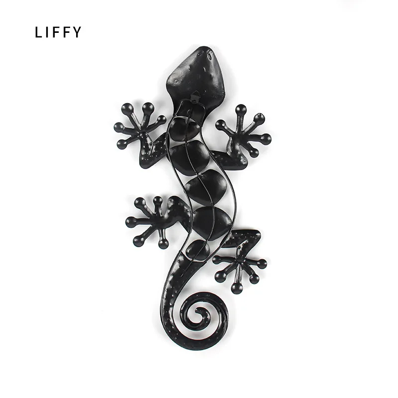 

Home Decor Metal Gecko Wall for Garden Decoration Outdoor Statues Accessories Sculptures and Animales Jardin