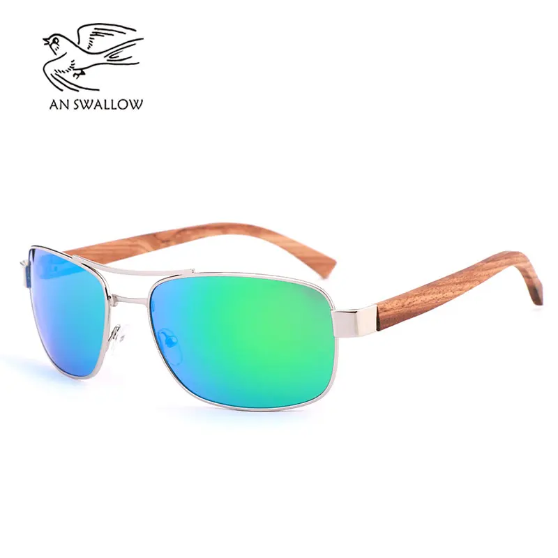 Оригинальные новые модные ретро деревянные солнцезащитные очки с металлической