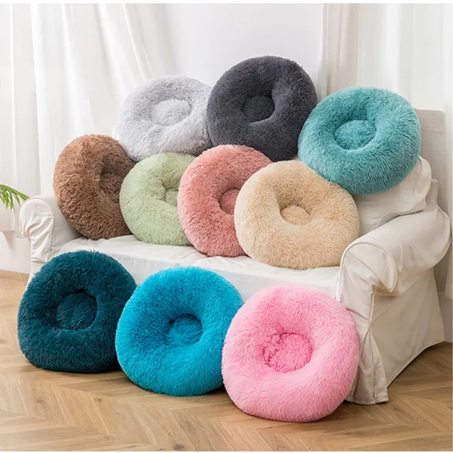 Donut Mand Dog Accessories for Large Dogs Cat's House Plush Pet Bed for Dog XXL Round Mat For Small Medium Animal Calming 100CM 2