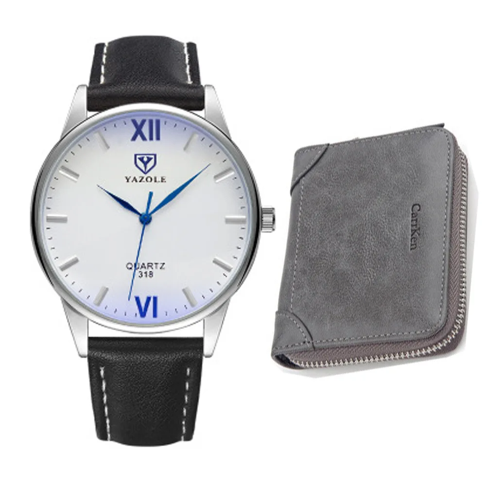 

Мужской подарочный набор красивые часы + комплект бумажника термотворческий комбинированный набор Мужские часы 2021 Роскошные пары