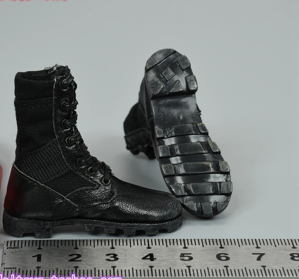 

In Stock 1/6th DAM78079 Marine Corps Scott General Black Battle War Shoes Boots Model For Usual 12inch Body Doll Accessories