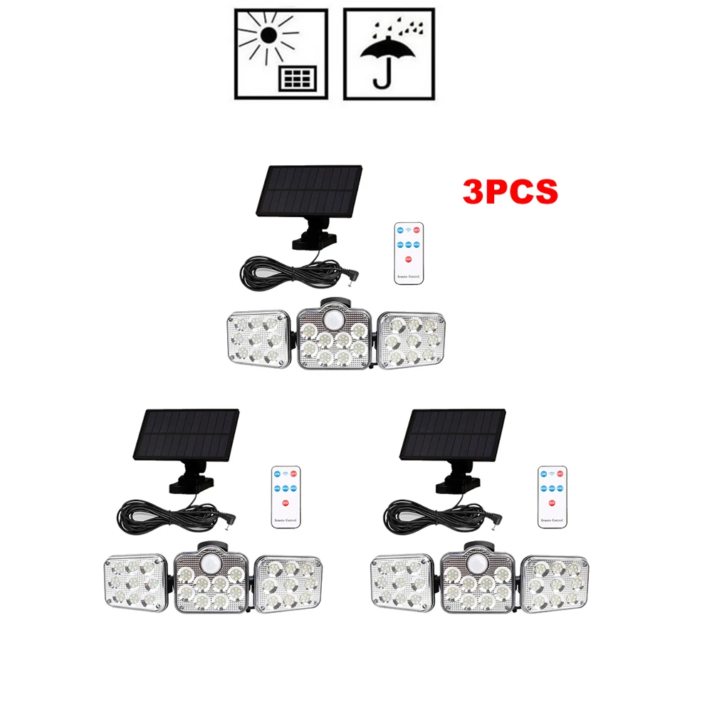 

138 led remote seperable 3 modes Solar Light Outdoor Motion Sensor Wall Light Waterproof Emergency Pathway Street Security porch