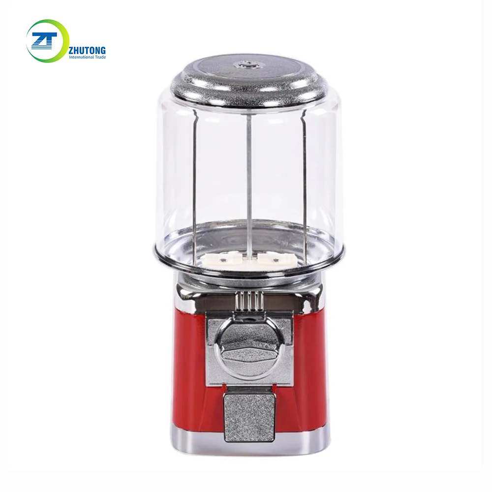 High quality Zhutong capsule toy gum ball rubber ball candy dispenser vending machine with coin cash box