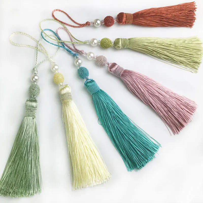 Новый список 25 см полиэфирная кисточка жемчужная Висячие уши шелковая швейная