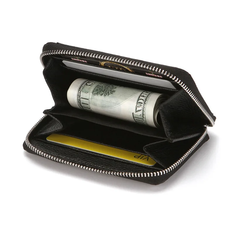 

Creative wallet PU leather handbag fashion lychee zipper coin purse multi-card position organ card bag card holder wallet
