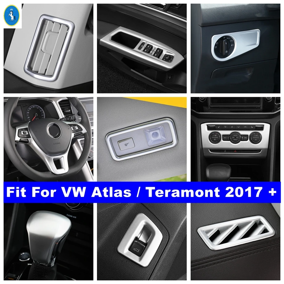 

Lift Button Air AC Gear Knob Reading Lamps Control Panel Cover Trim For VW Atlas / Teramont 2017 - 2020 Matte Interior Refit Kit