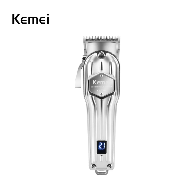 Kemei-1983 Парикмахерская полностью Металлическая перезаряжаемая машинка для стрижки волос Электрический триммер для волос профессиональная стрижка бритва триммер для бороды - Цвет: Kemei-1983