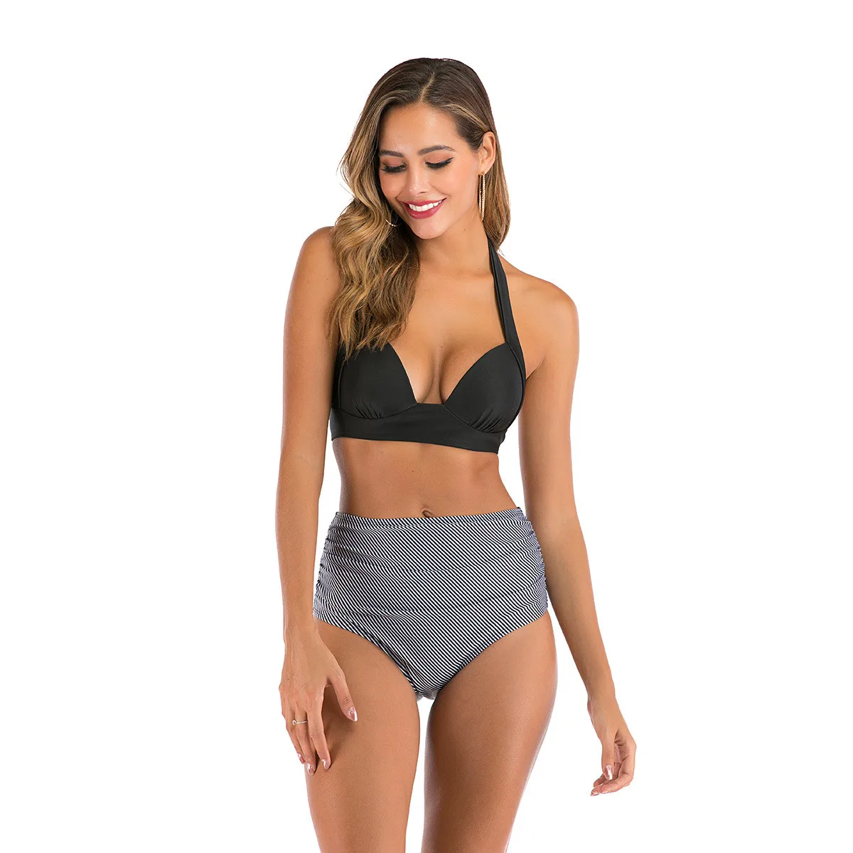 

2021 swimsuit women 2 pieces high waist bikini thong bikini bathing suits brazilian bikini swim shorts set bikini sexy bikini