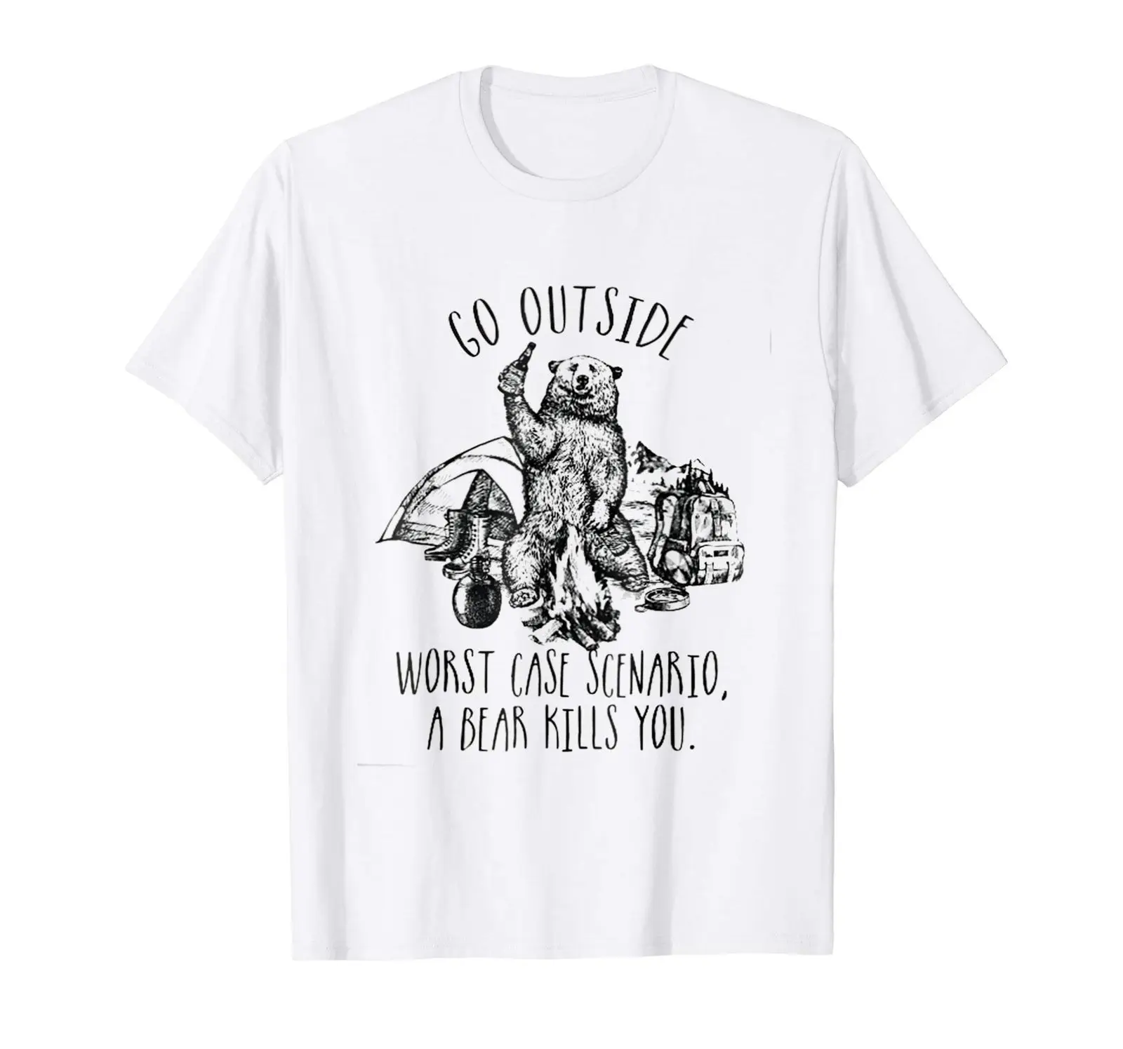 Выходите на улицу худший чехол случай медведь убивает вас белая футболка