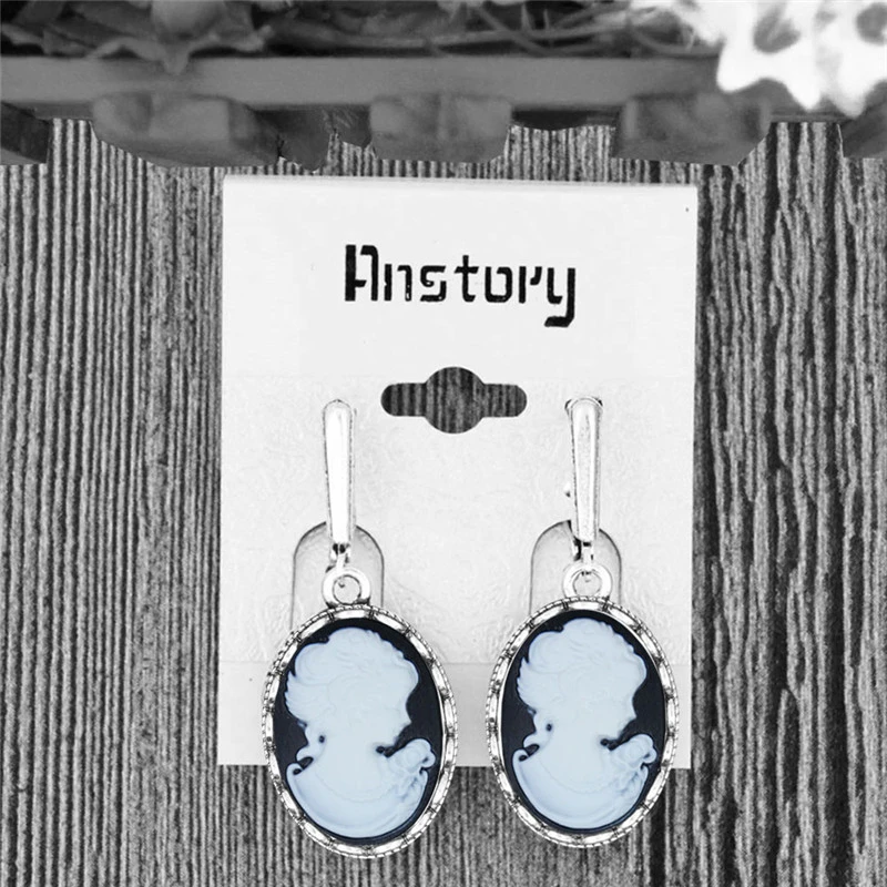 Lady Queen Cameo Jewelry Sets Vintage Necklace Earrings Ring For Women Flower Pendant Fashion Party Jewelry|necklace earring|necklace earrings