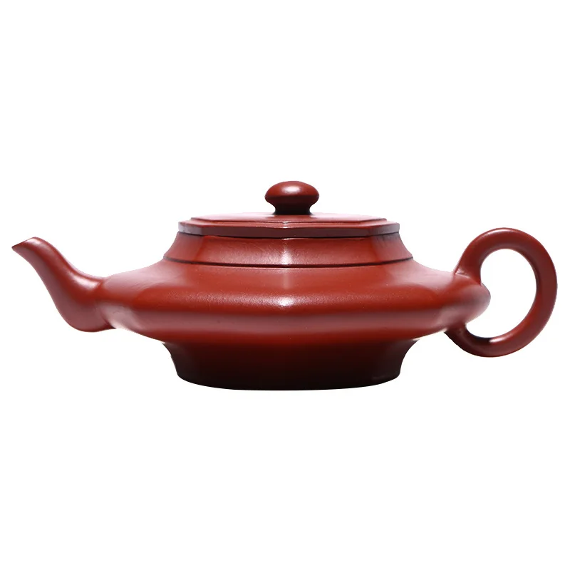 

Yixing purple clay teapot tea pot Dahongpao square virtual flat handmade online shop goods