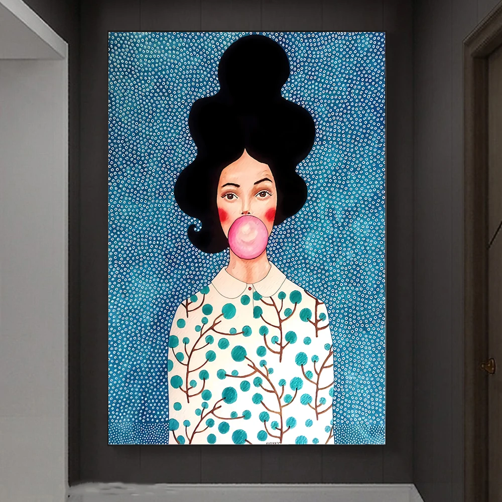 Девушка с воздушным шаром скандинавский холст искусство картины для гостиной