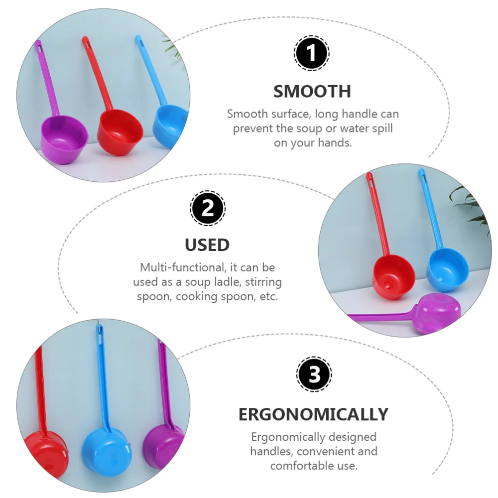 

3PCS Kitchen Water Ladle Multi-purpose Water Ladle Durable Long Water Ladle