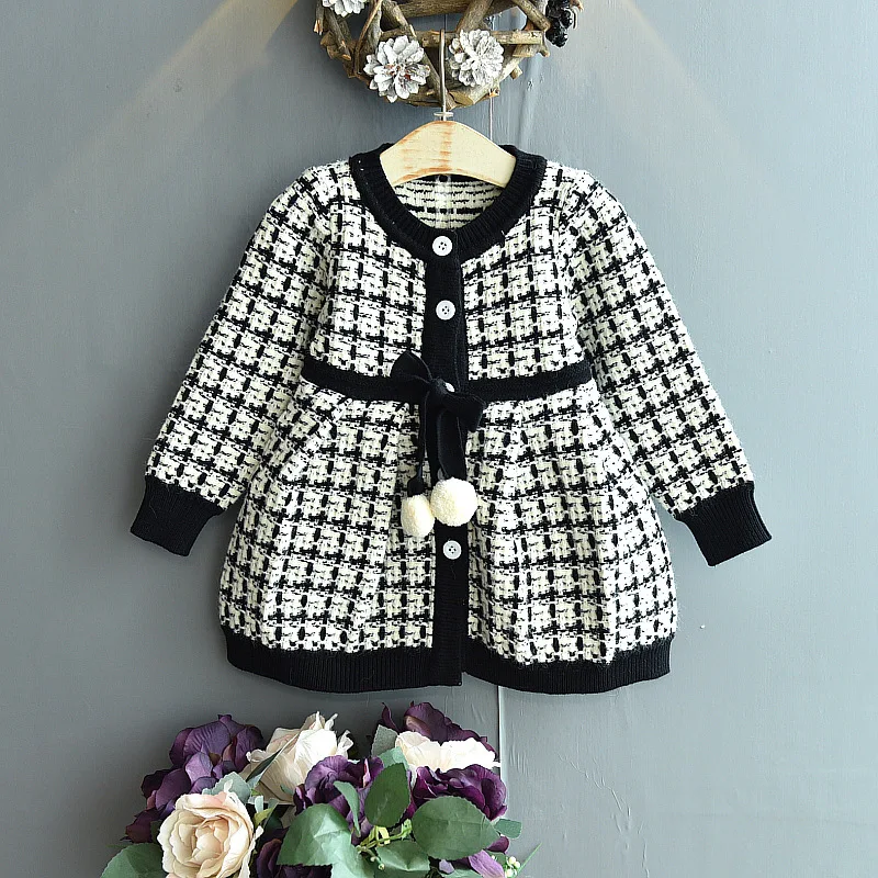 

Girls Autumn Knit Bottoming Shirt Sweater Plaid Skirt Korean Baby Clothes Flower Girl Dresses Toddler Girl Christmas Outfits