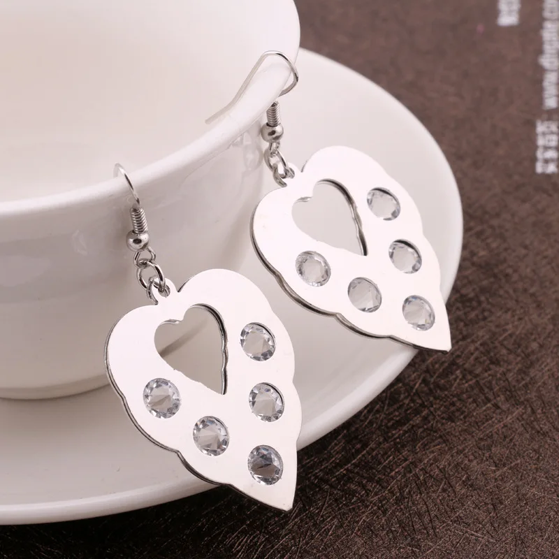 2019 горячие модные элегантные серьги в форме сердца с бриллиантами матовые