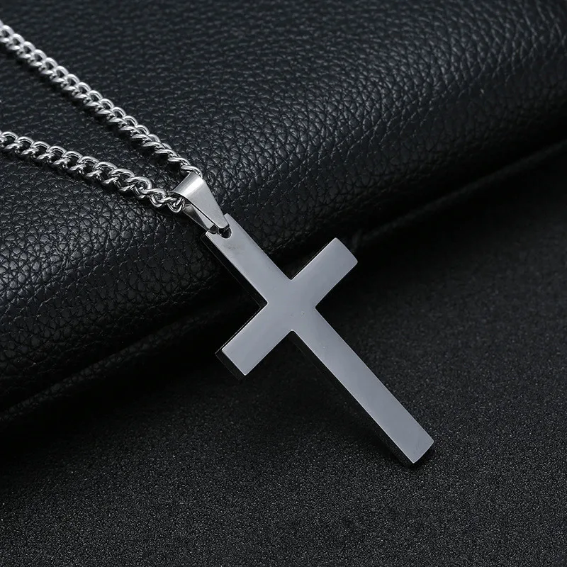 Цепочка с подвеской-крестом для мужчин и женщин классное ожерелье кулоном из