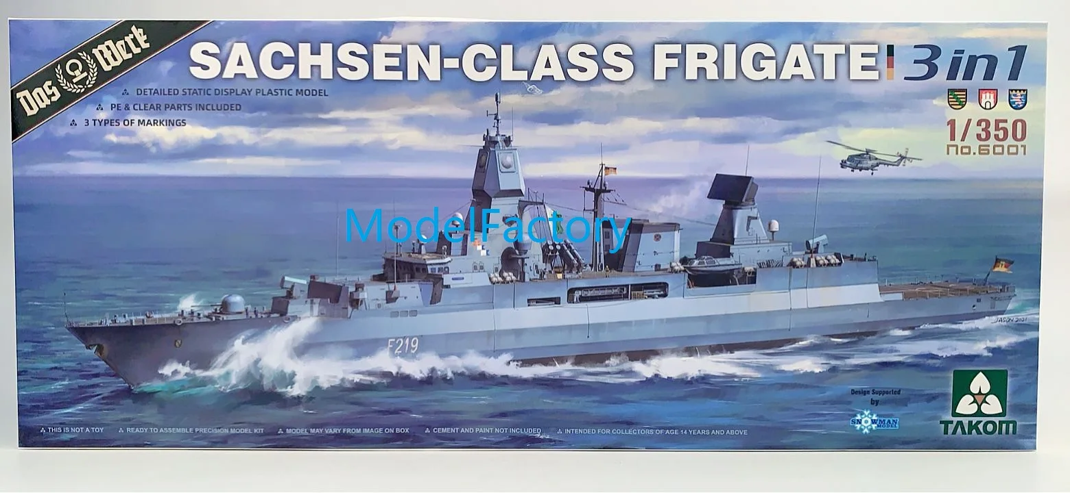 

TAKOM 6001 1/350 Sachsen-класс модель фрегата Kit
