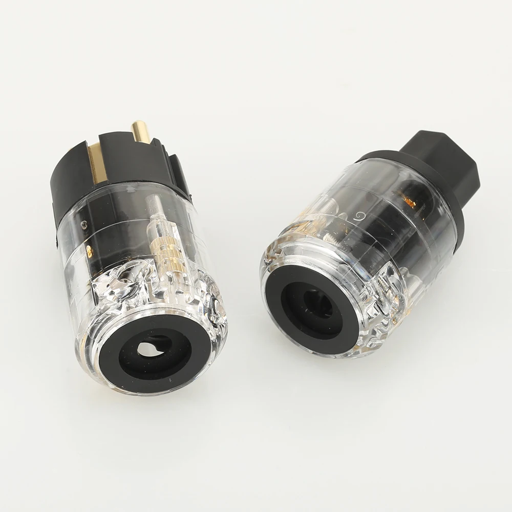 Одна пара позолоченный HiFi P-029E/C-029 ЕС стандартная вилка питания IEC разъем для аудио кабель питания