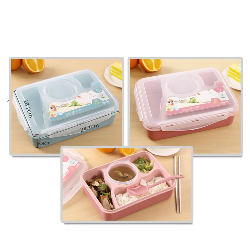 Ланч бокс Bento для микроволновой печи коробка здоровой пшеничной соломы пищевой