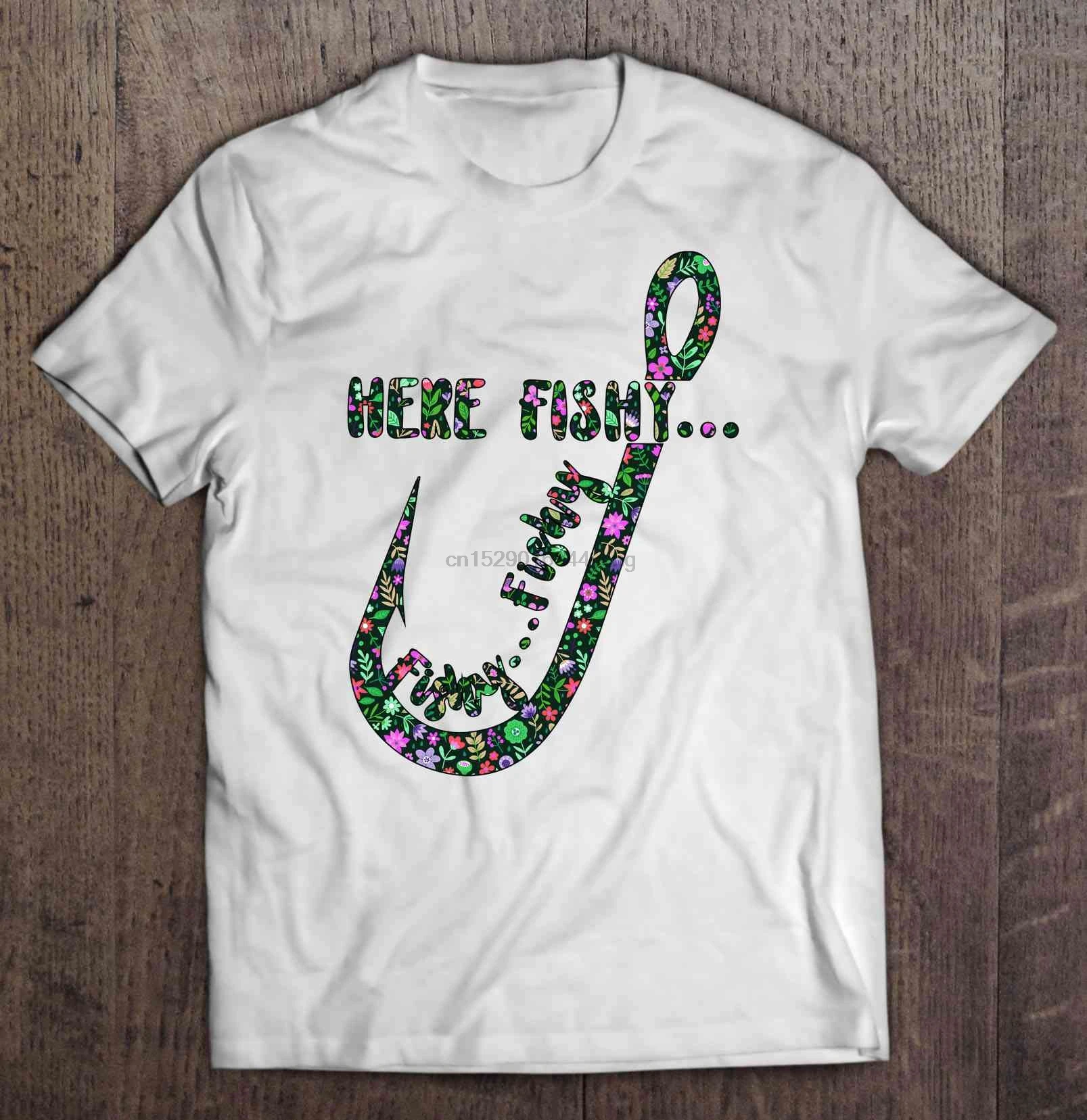 Мужская забавная футболка модная здесь Fishy Hooker Цветочная версия женская
