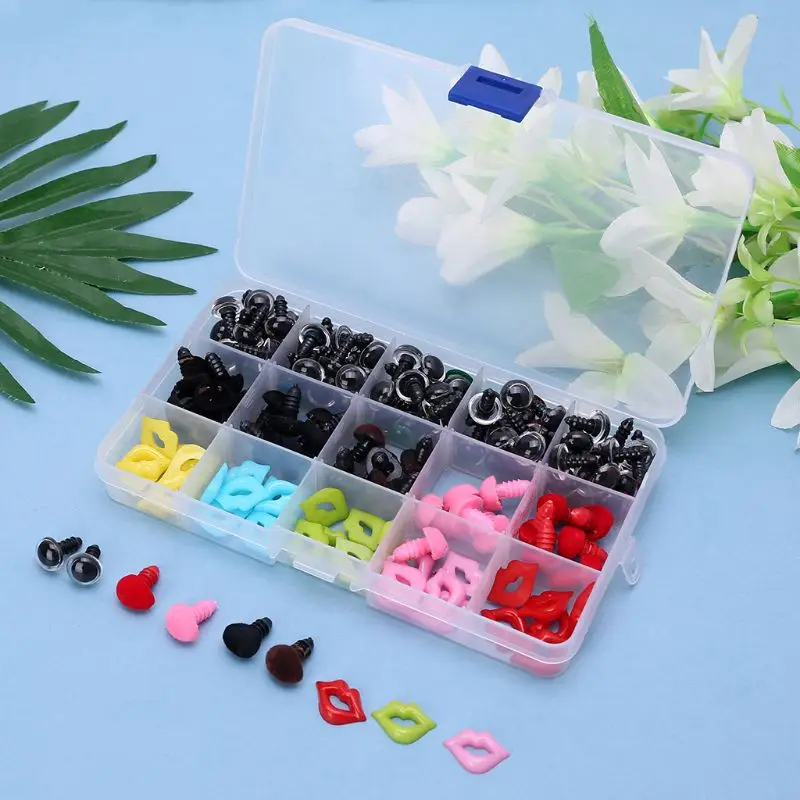 140 шт. DIY кукла марионетка пластиковые глаза нос рот безопасности шайбы тормозные