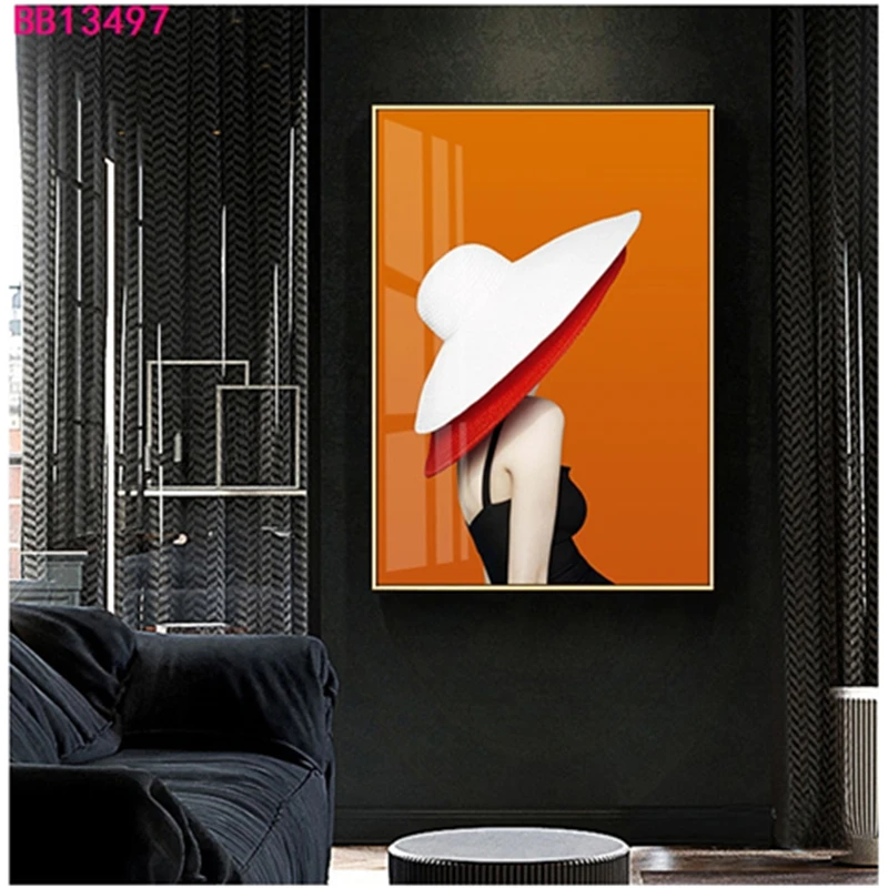 

Orange Background Characters Landscape Oil Painting Print Canvas Posters Wall Decor Art Pictures Home Girl's Bedroom Decoration