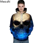 Толстовка Мужскаяженская с 3D-принтом черепа, Свободный свитшот, повседневный спортивный пуловер с длинным рукавом, худи, уличная одежда