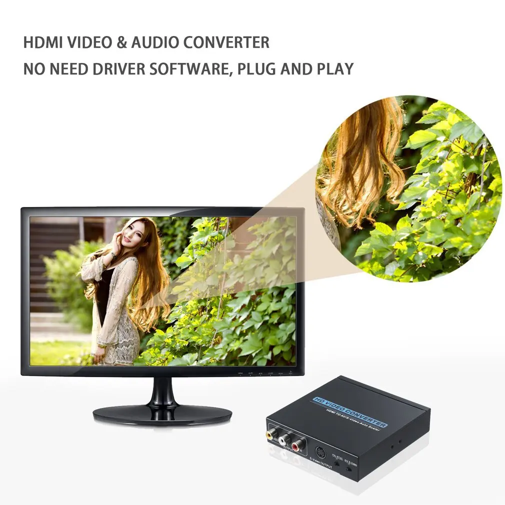 Мини без помех сигнала HDMI в AV/s-видео HD видео и аудио конвертер совместимый