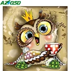 AZQSD Алмазная картина сова мультфильм полная квадратная Картинка из страз Алмазная вышивка животные мозаика рукоделие домашний декор