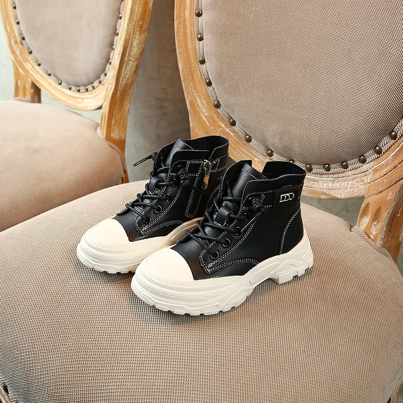 Новая Осенняя детская кожаная обувь для мальчиков спортивная девочек удобная