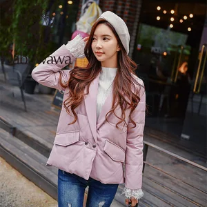 Dabuwawa повседневная женская теплая парка на пуговицах с длинным рукавом осенне-зимнее женское Стеганое пальто мягкая Женская Толстая куртка D18DPD003