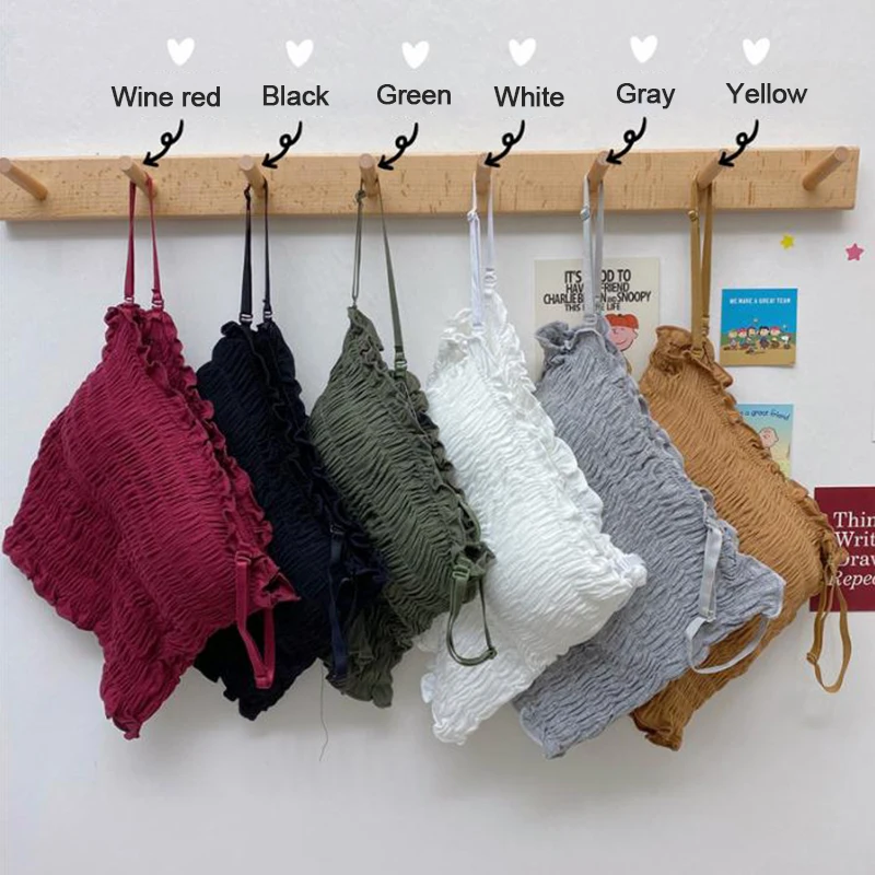 

Summer Strap Tube Top Women Pleated Bras Female Wrapped Chest Sexy Bustier
