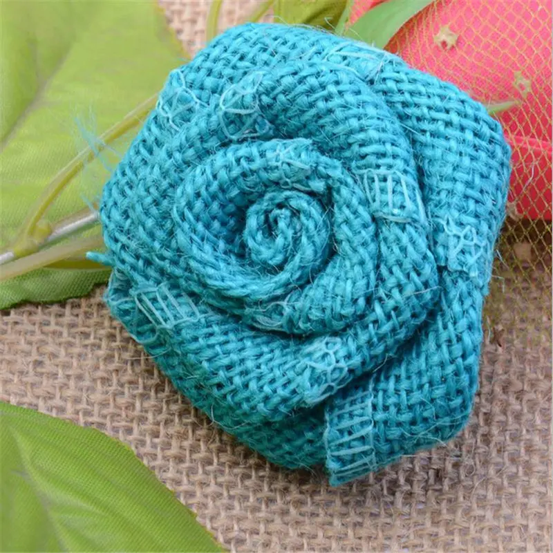 1 шт. в стиле ретро многоцветные декорированном мешковиной горшке роза цветы