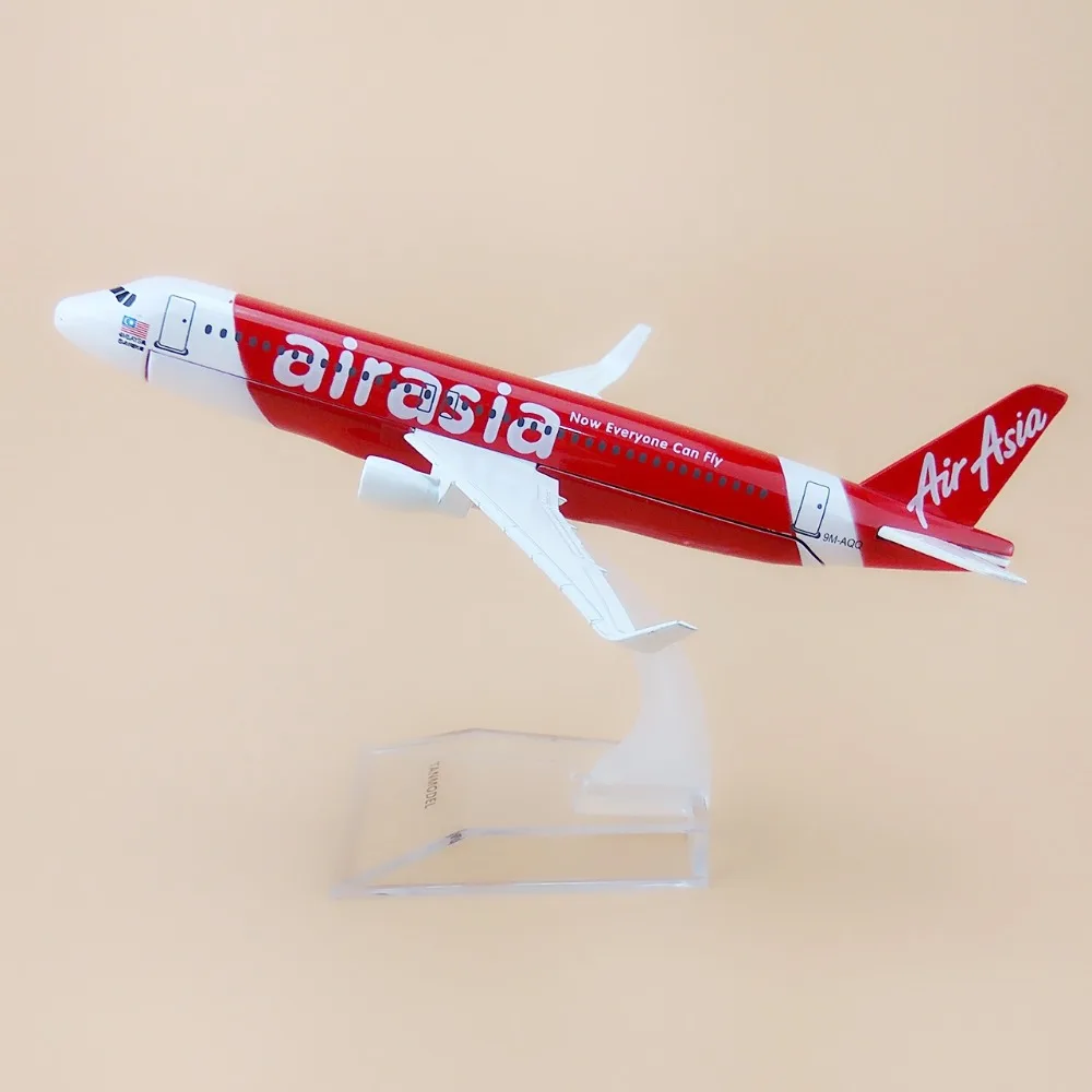 Сплав металла красный Air Asia Airlines A320 модель самолета Airbus 320 Airways Детские Подарки 16