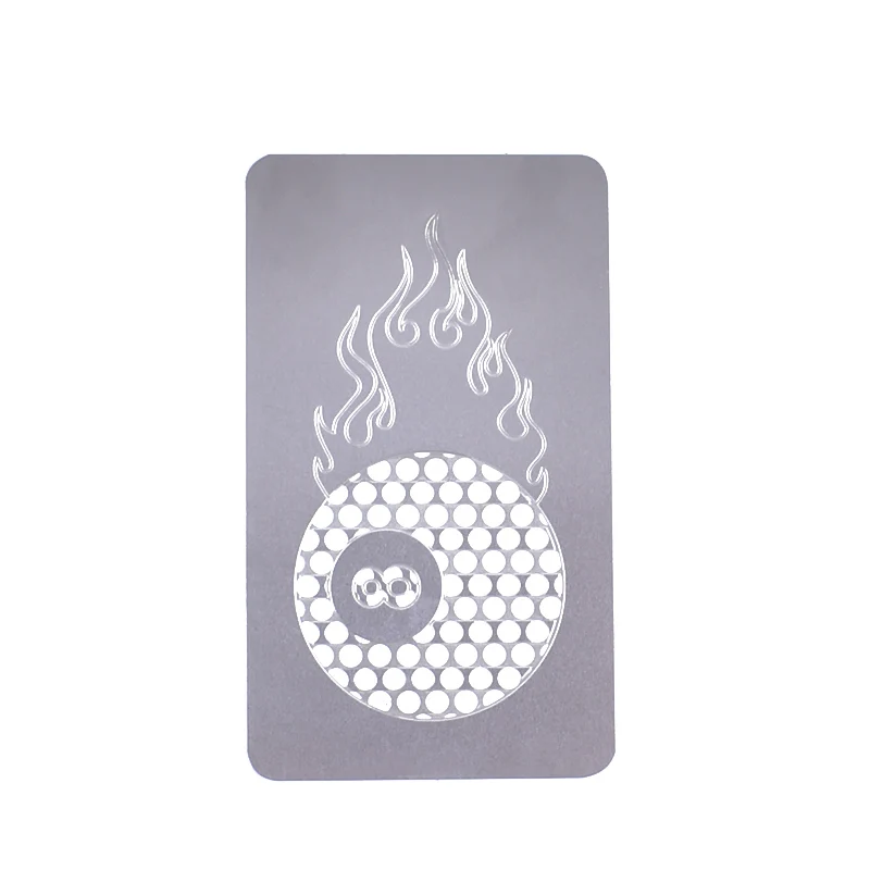 Tobacco Grinder Card Herb Weed Crusher Dry Herb Smoking Accessories Pocket Portable High Quality Stainless Steel - Color: 1pcs fire