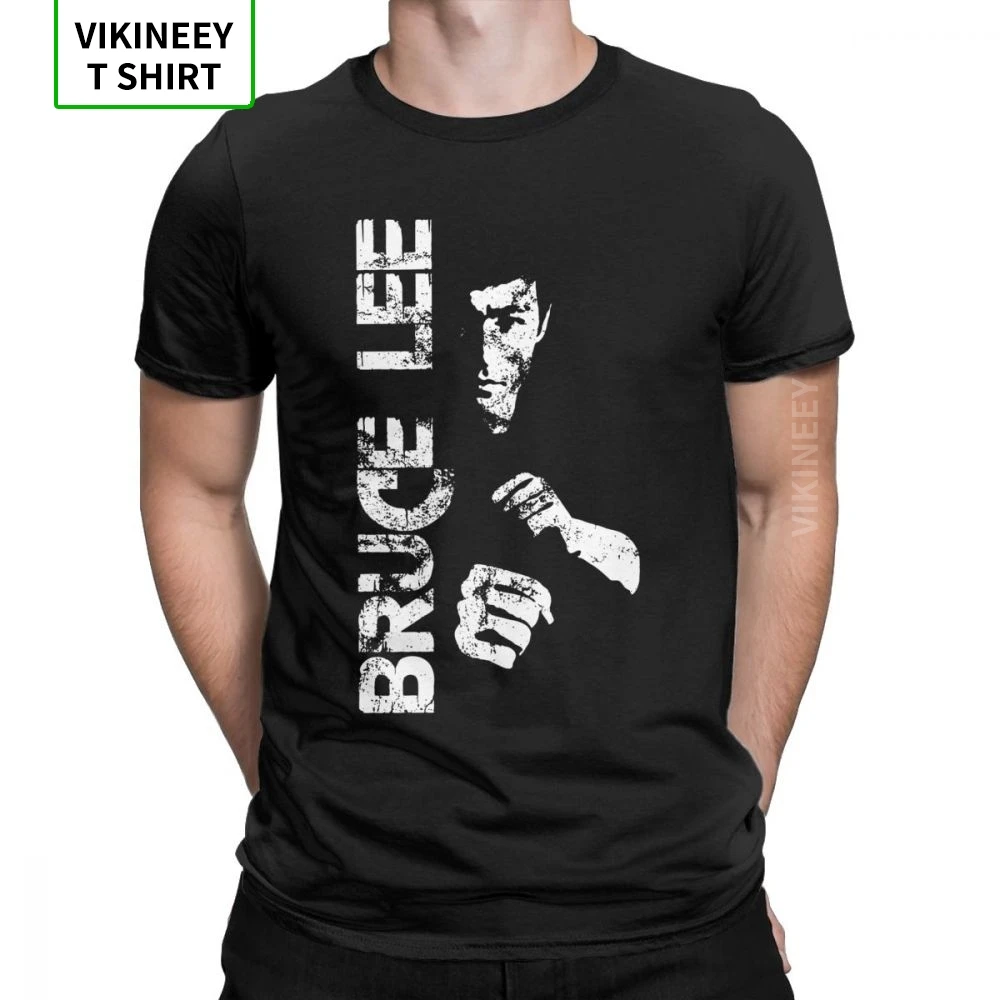 Bruce Lee Men T Shirt Dragon Movie Kung Fu Brusli Karate China Funny Tee Shirt Short Sleeve T-Shirt 100% Cotton Plus Size