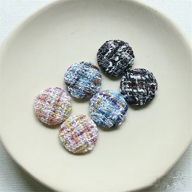 

Зимний стиль 50 шт./лот 25 мм цветной тканевый Декор с плоской задней тканью Кнопка diy Ювелирные серьги/аксессуары для одежды