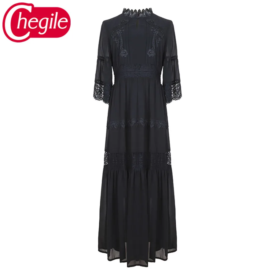 Женское длинное платье с вышивкой в стиле пэчворк винтажное лето 2019 | Женская