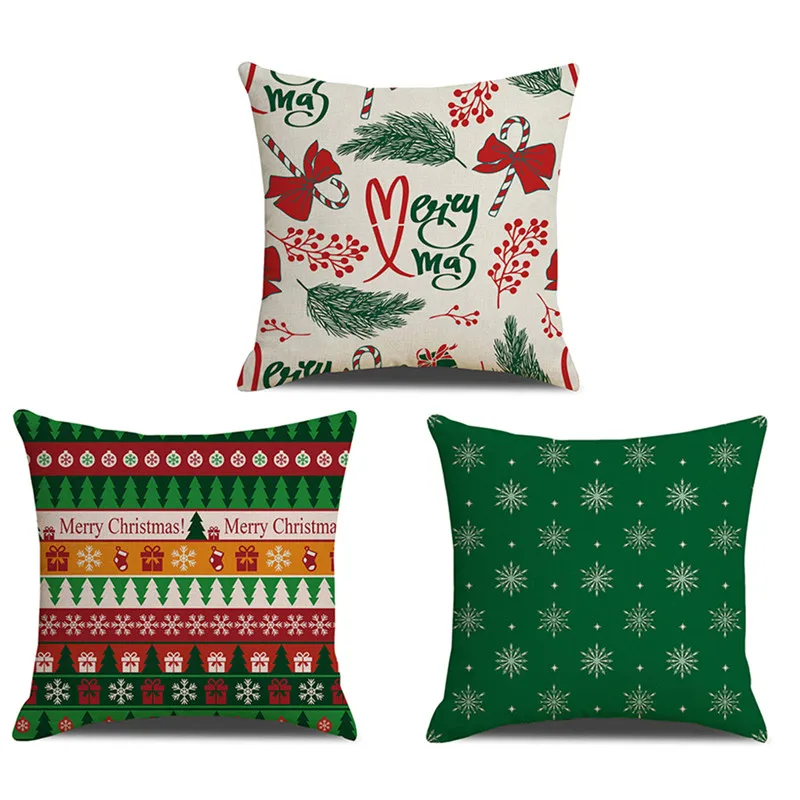 Рождественская наволочка для подушки прочный и удобный льняной чехол домашнего