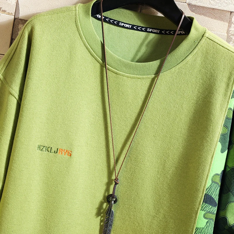 

The new men's spring T-shirt with camouflage round neck, casual T-shirt big size for men