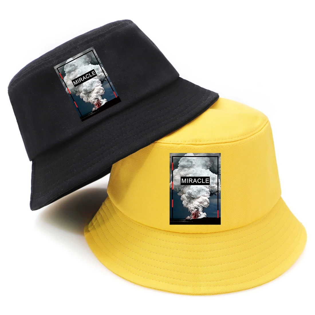 

Volcanic Eruption Natural Print Bucket Caps Fashion Foldable Gorras Fisherman Caps Man Woman Summer Sunscreen Basin Chapeau Hats