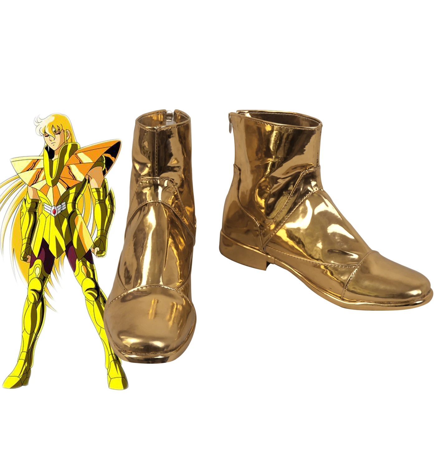 Сапоги для косплея Saint Seiya Shaka золотистые ботинки сделанные на заказ аниме обувь