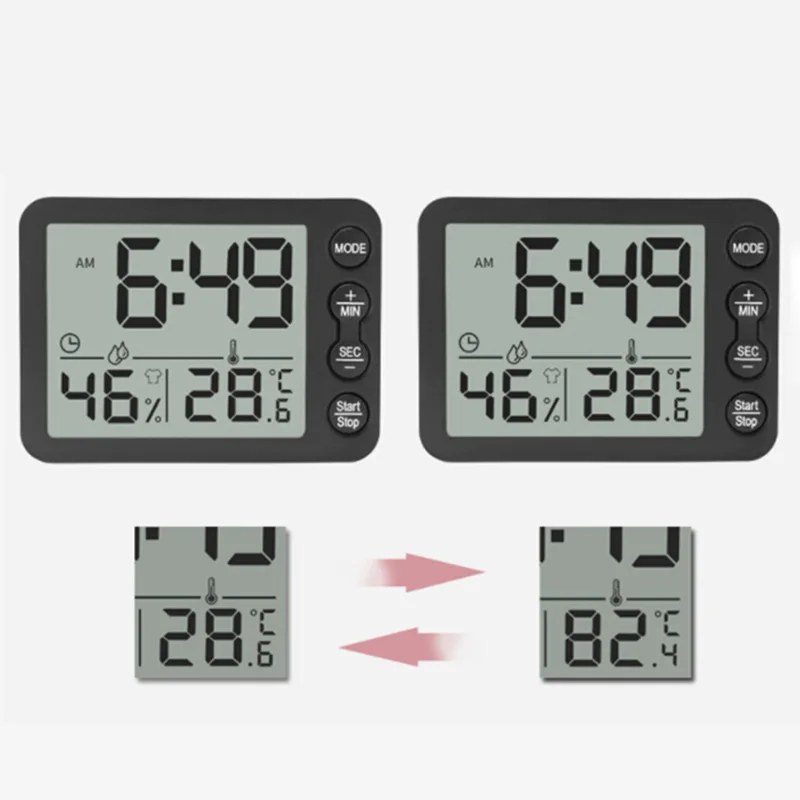 Цифровой будильник таймер Термогигрометр для помещения с ЖК дисплеем бытовые