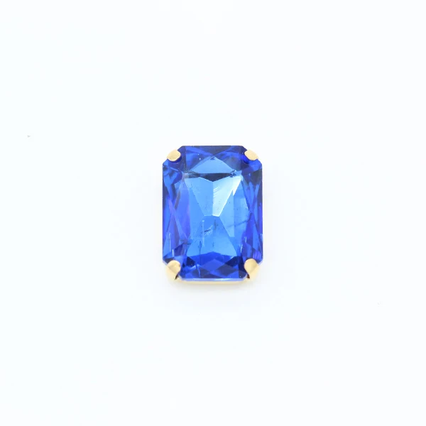 Mid sapphire Все размеры, 24 цвета, плоские с оборота прямоугольные пришитые стеклянные стразы, камень, кристаллы, драгоценные камни, Стразы для шитья, Золотая пуговица для изготовления платья - Цвет: Mid sapphire