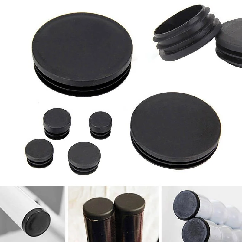 

10pcs Plastic tube end cap 25mm Round steel pipe Insert Plugs non-slip furniture chair leg Cover table feet floor protector pads