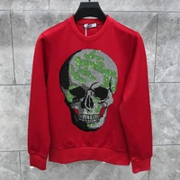 youth customized fallwinter mens hoodie oversized popular hot diamond solid color shiny pullover outdoor tops